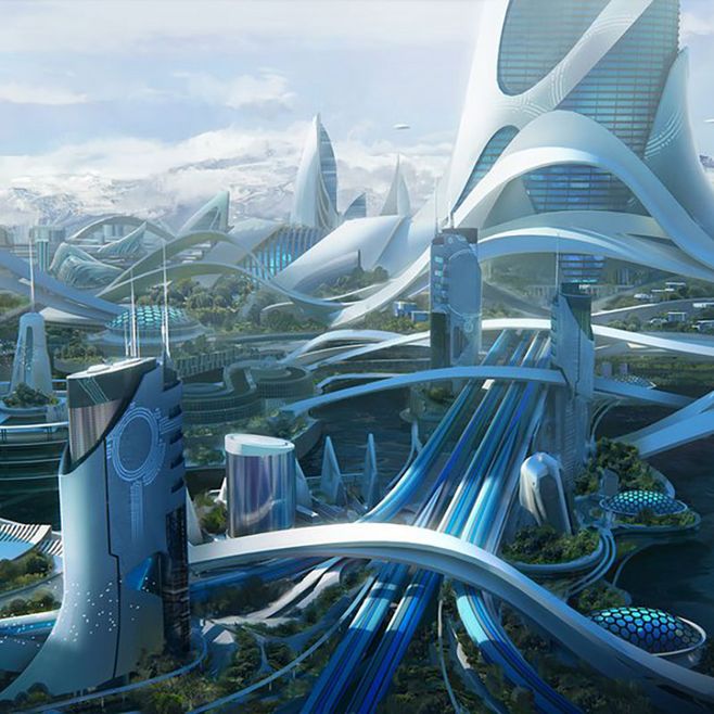 未来科幻城市场景3D模型 Kitbash3D 城市立体模型