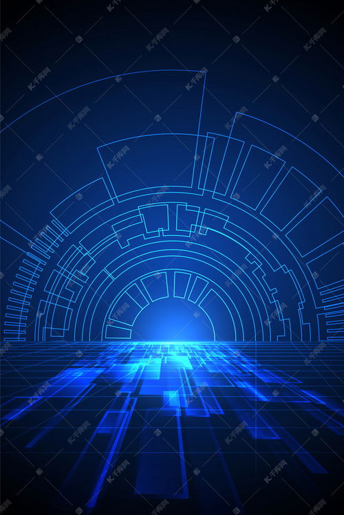 科技之门未来派技术背景图片免费下载 千库网